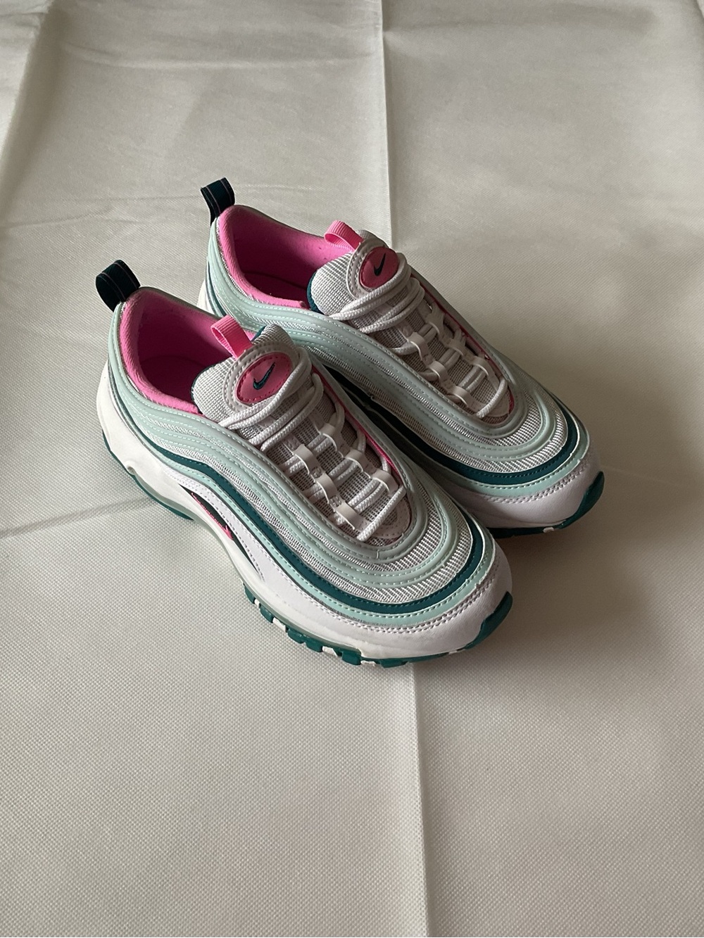 Nike White Mint Green Pink  Sneakers